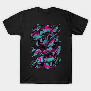 Abstract geometric shape with melted neon colors T-Shirt